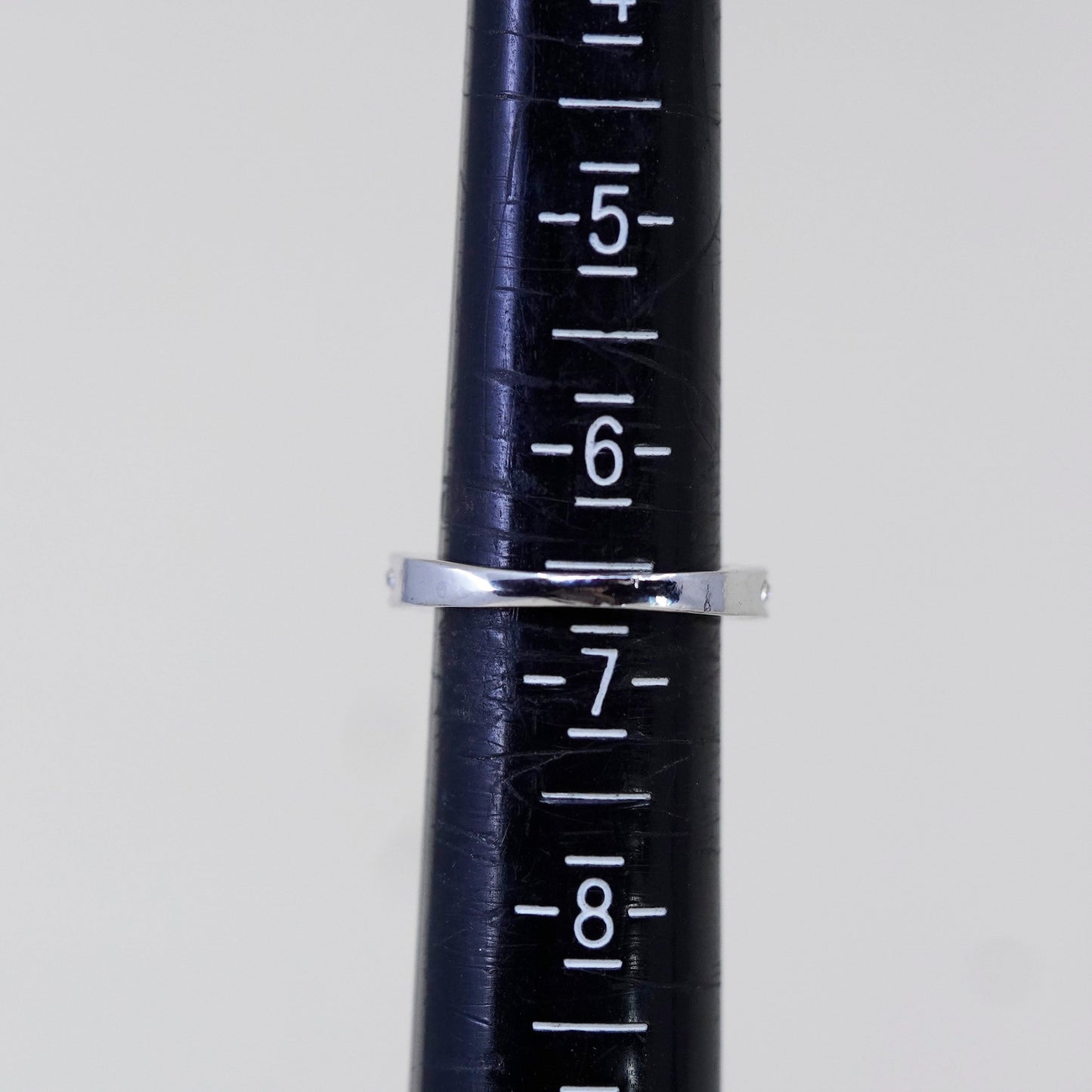 Size 6.5, sterling 925 silver ring cluster round CZ, stackable wedding band