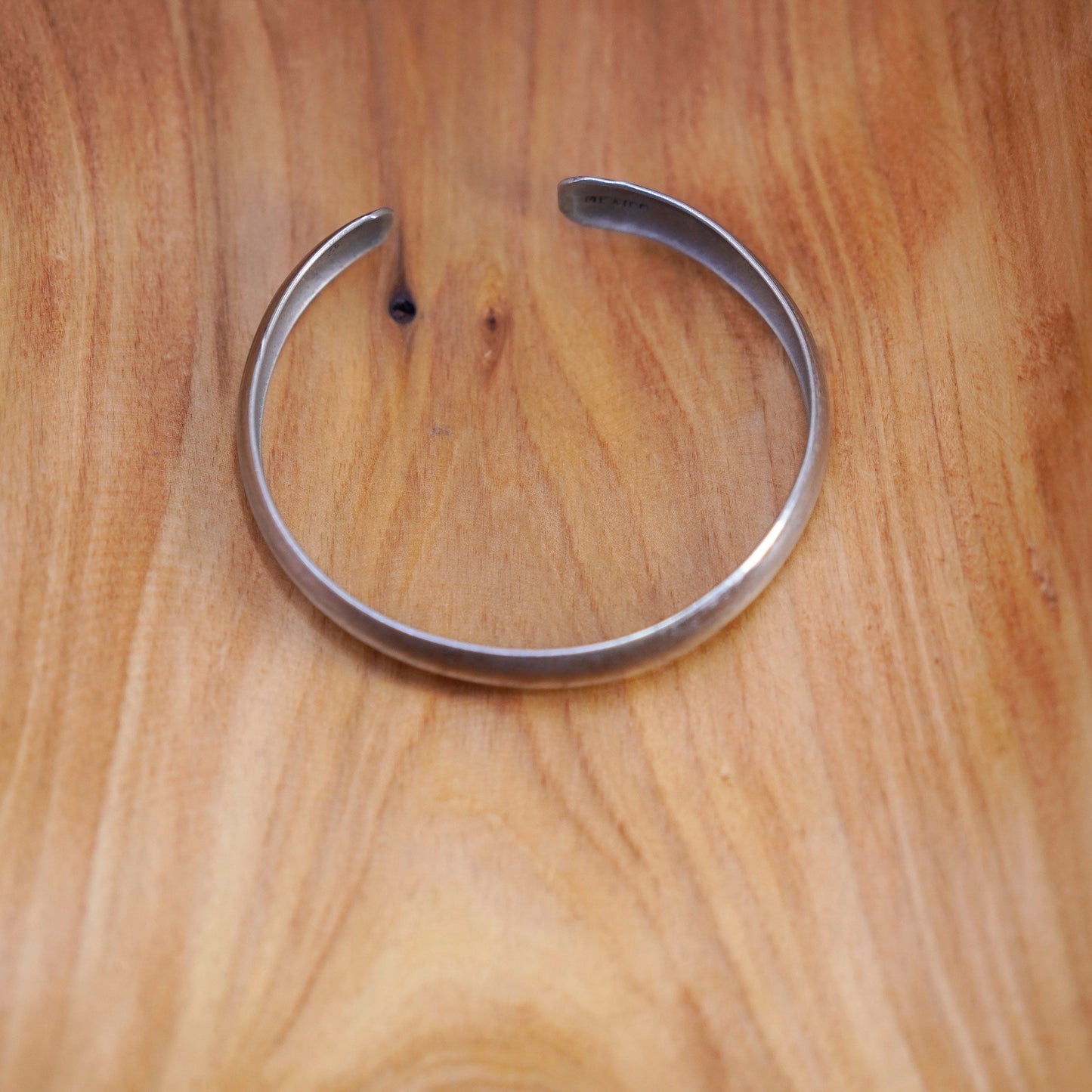 7.25”, Southwestern sterling silver handmade bracelet, stackable 925 cuff