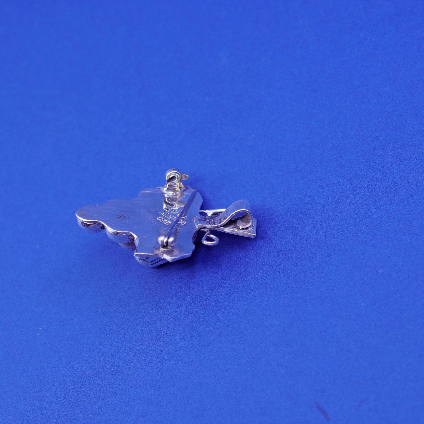 Vintage Sterling silver handmade brooch, solid 925 silver grapes brooch