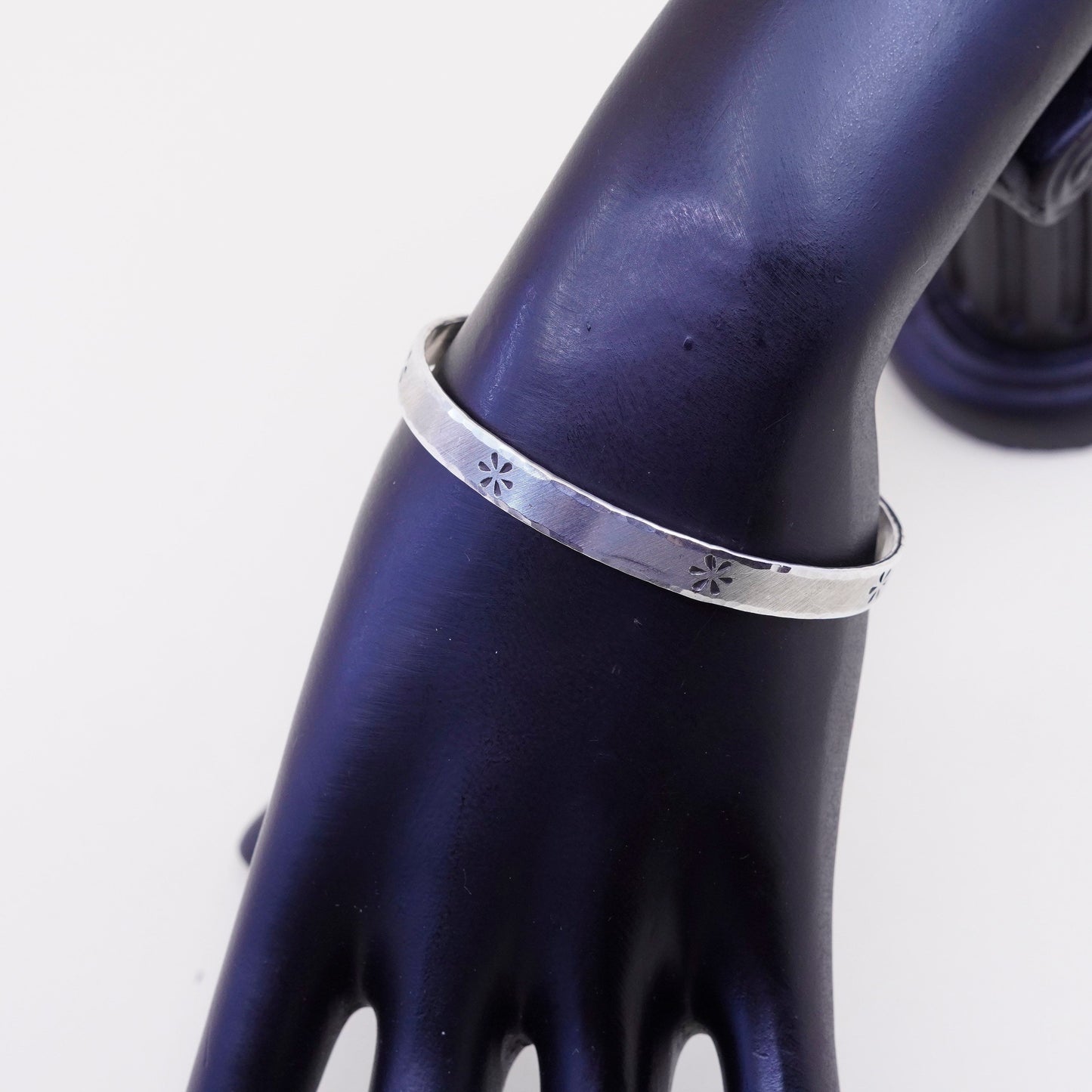 6.5”, Vintage Parker Sterling 925 silver Bracelet with flower