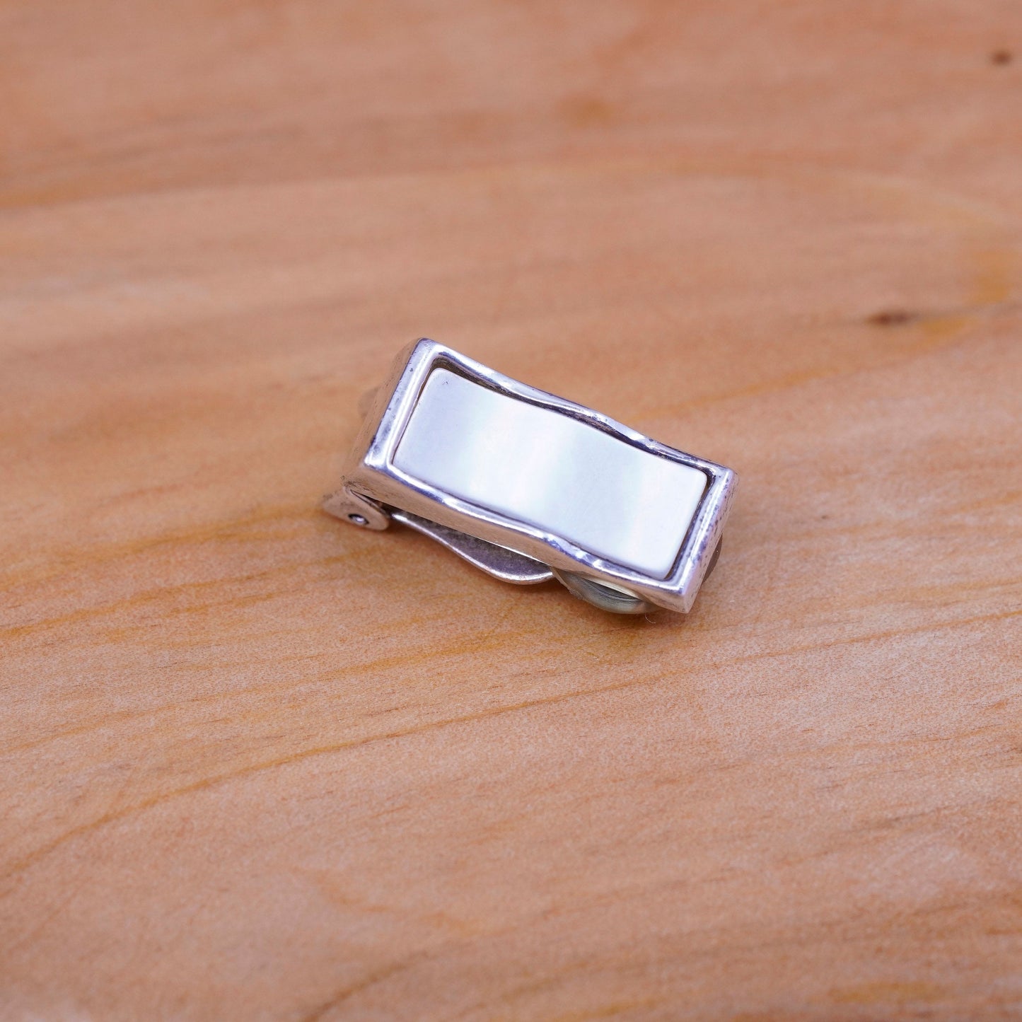 Vintage BAB Sterling 925 silver clip on earrings with mother of pearl