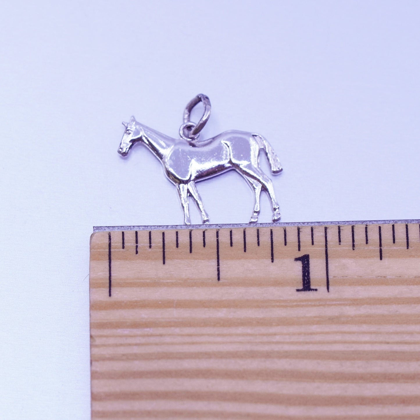 Antique Sterling silver handmade simple 925 horse charm pendant