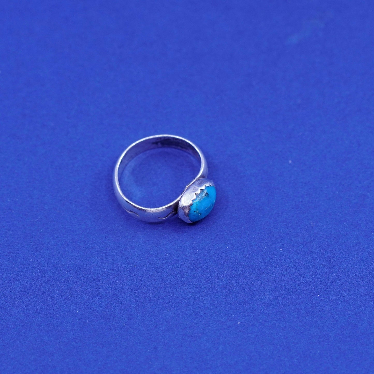 Size 1.5, Sterling silver ring, Native American southwestern 925 band turquoise