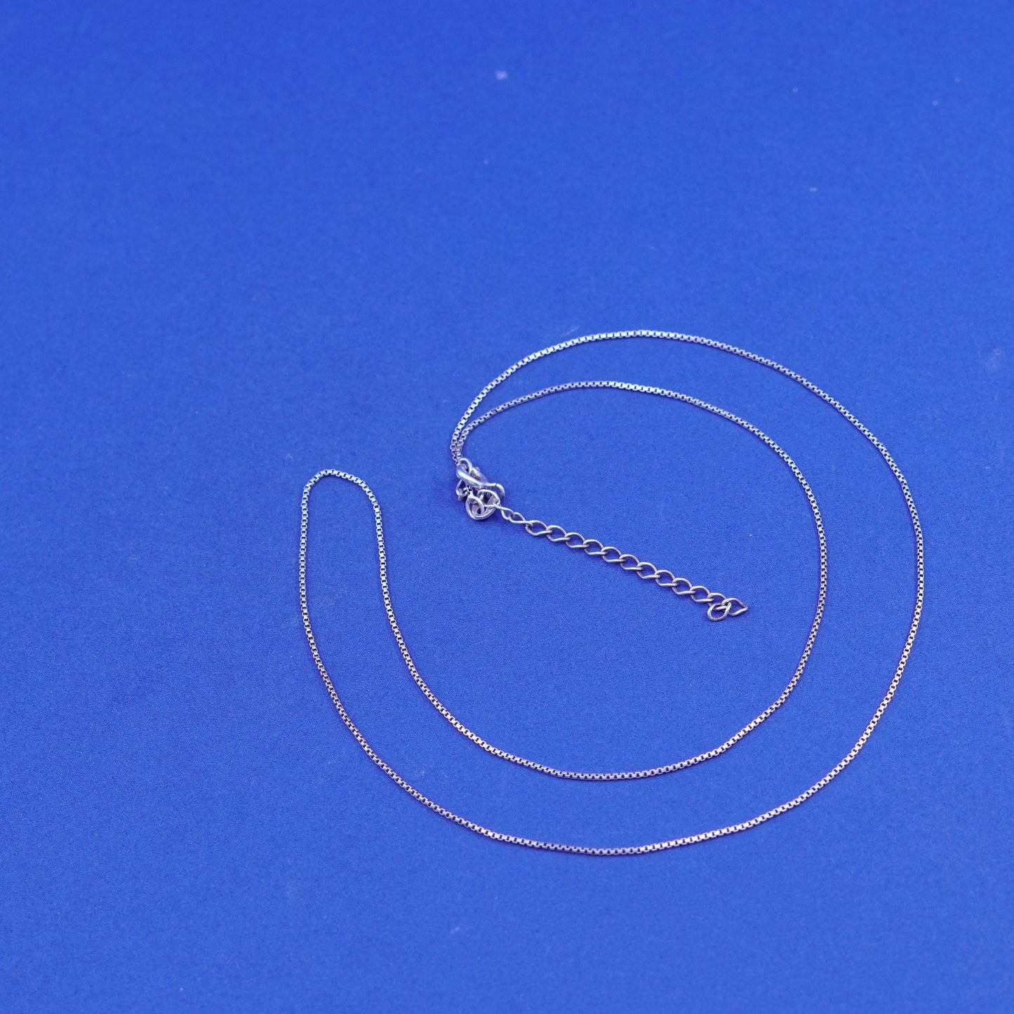 20+2”, 1mm, vintage Sterling silver necklace, 925 box chain