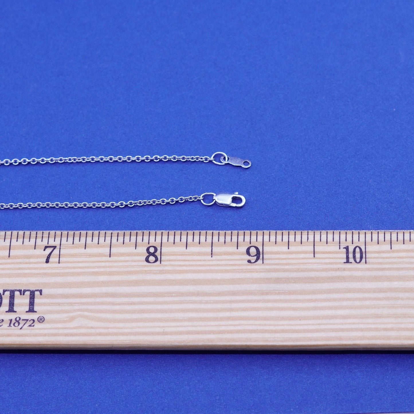 18”, 1mm, vintage Sterling silver handmade necklace, 925 circle chain