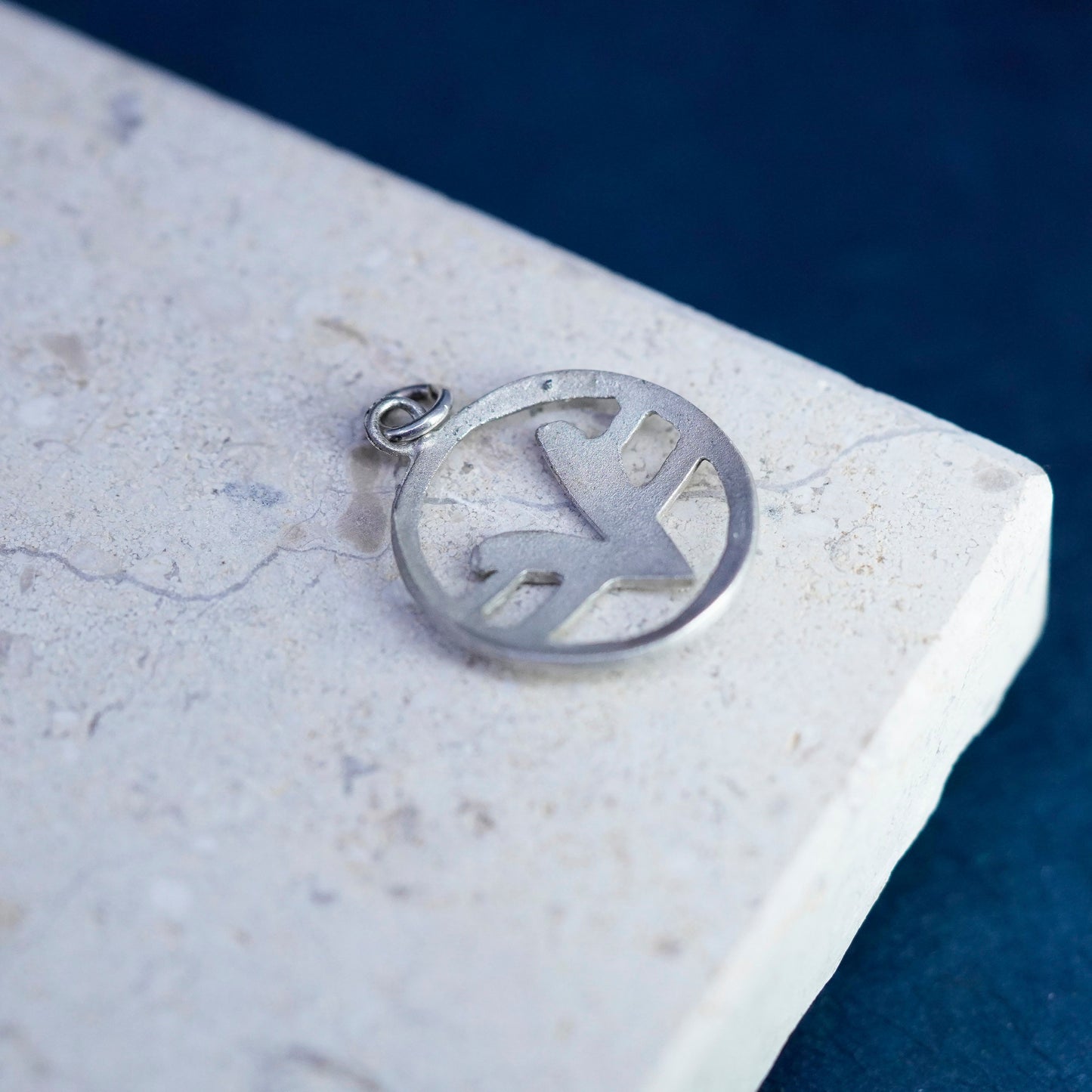 Vintage sterling silver handmade pendant, 925 tag with initial “V”