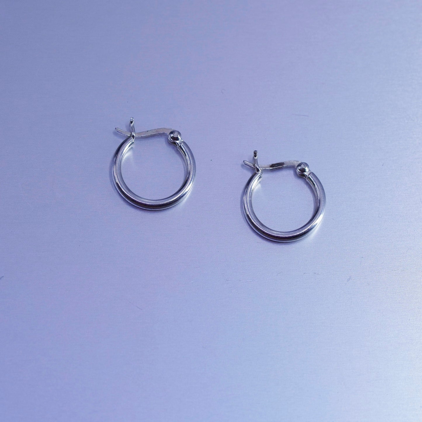 0.5”, vintage Sterling silver handmade earrings, 925 hoops