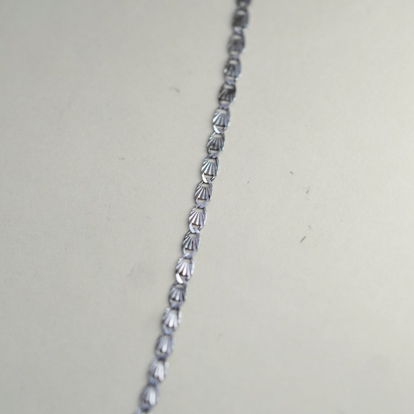 20”, 2mm, vintage Sterling silver necklace, 925 shell shaped link chain