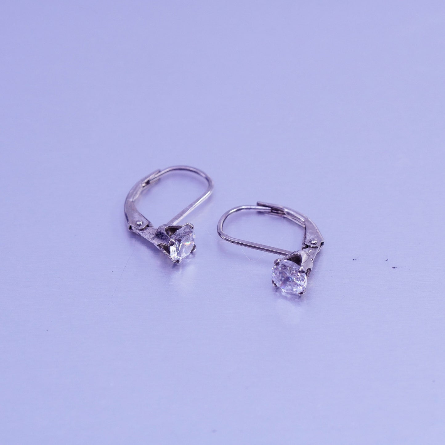 Vintage Sterling 925 silver earrings, dangle and Cz