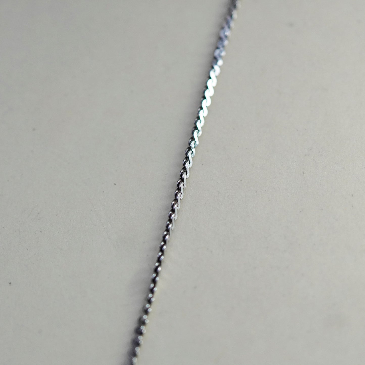 19”, 1mm, Vintage Italy sterling silver 925 s link chain, necklace