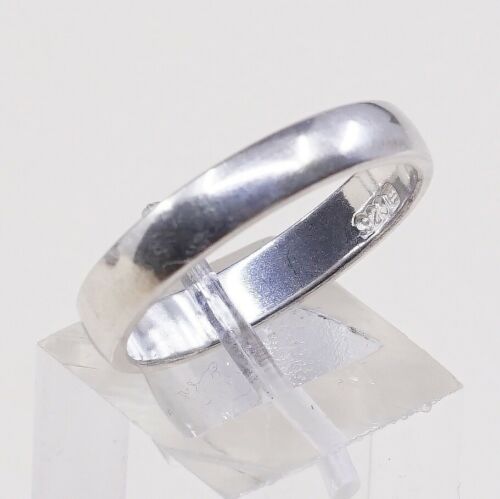 Size 9.5, Vtg Sterling Silver Handmade Wedding Ring, Solis 925 Silver Band