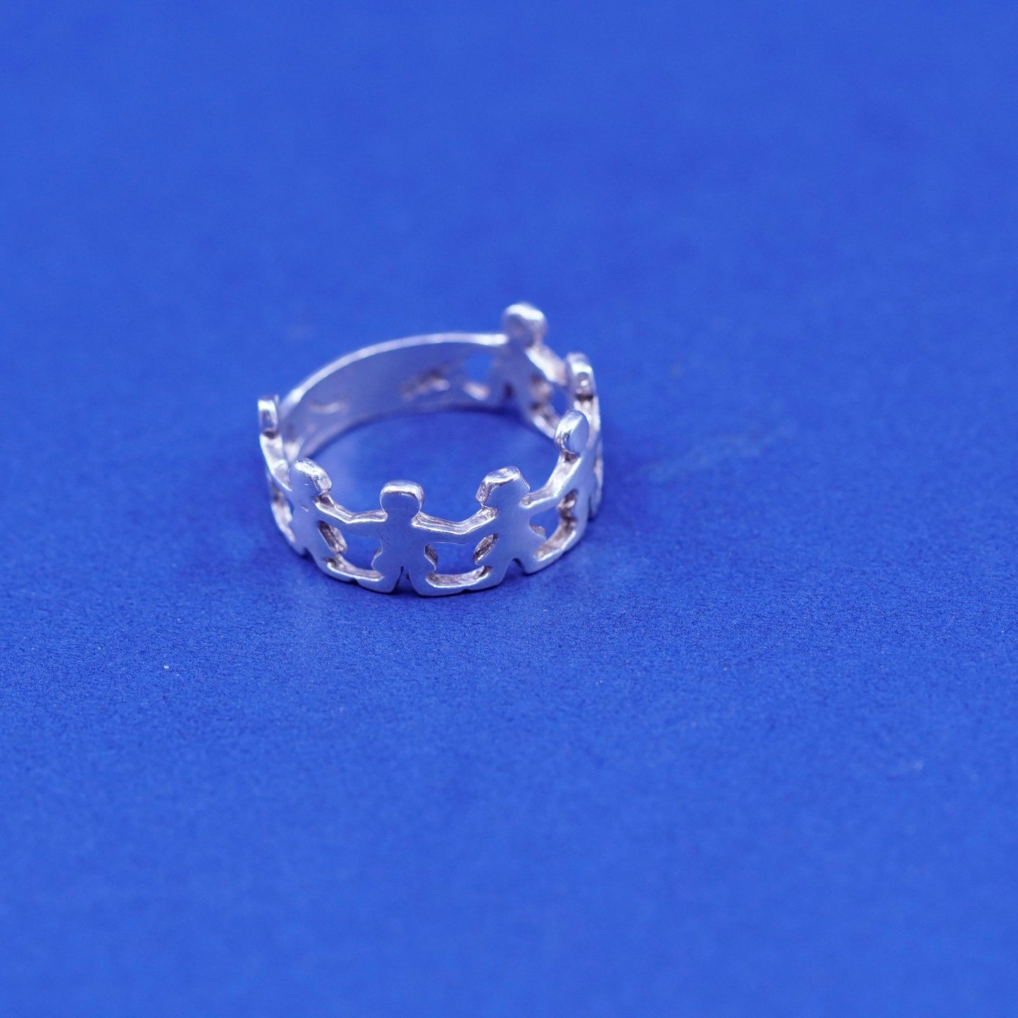 Size 7, vintage sterling silver handmade ring, 925 friends band