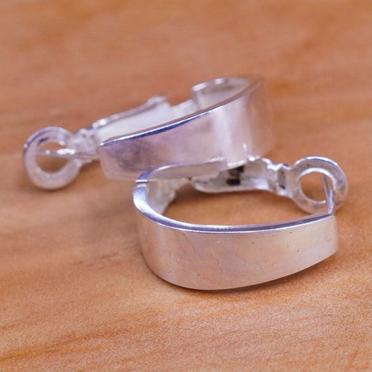 0.5”, Vintage Sterling silver handmade earrings, 925 hoops, huggie
