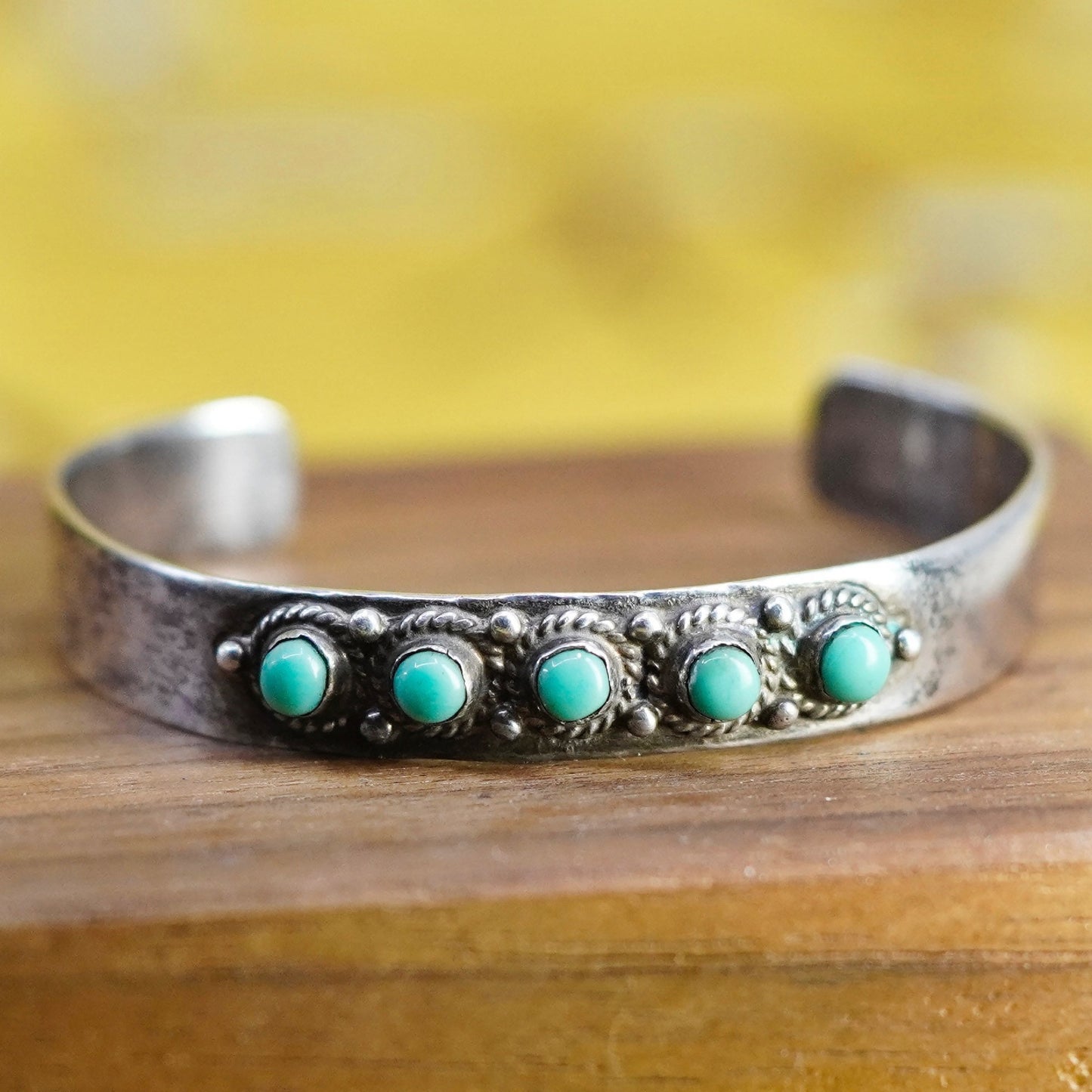 5”, Navajo Sterling silver bracelet, Native American, 925 cuff turquoise