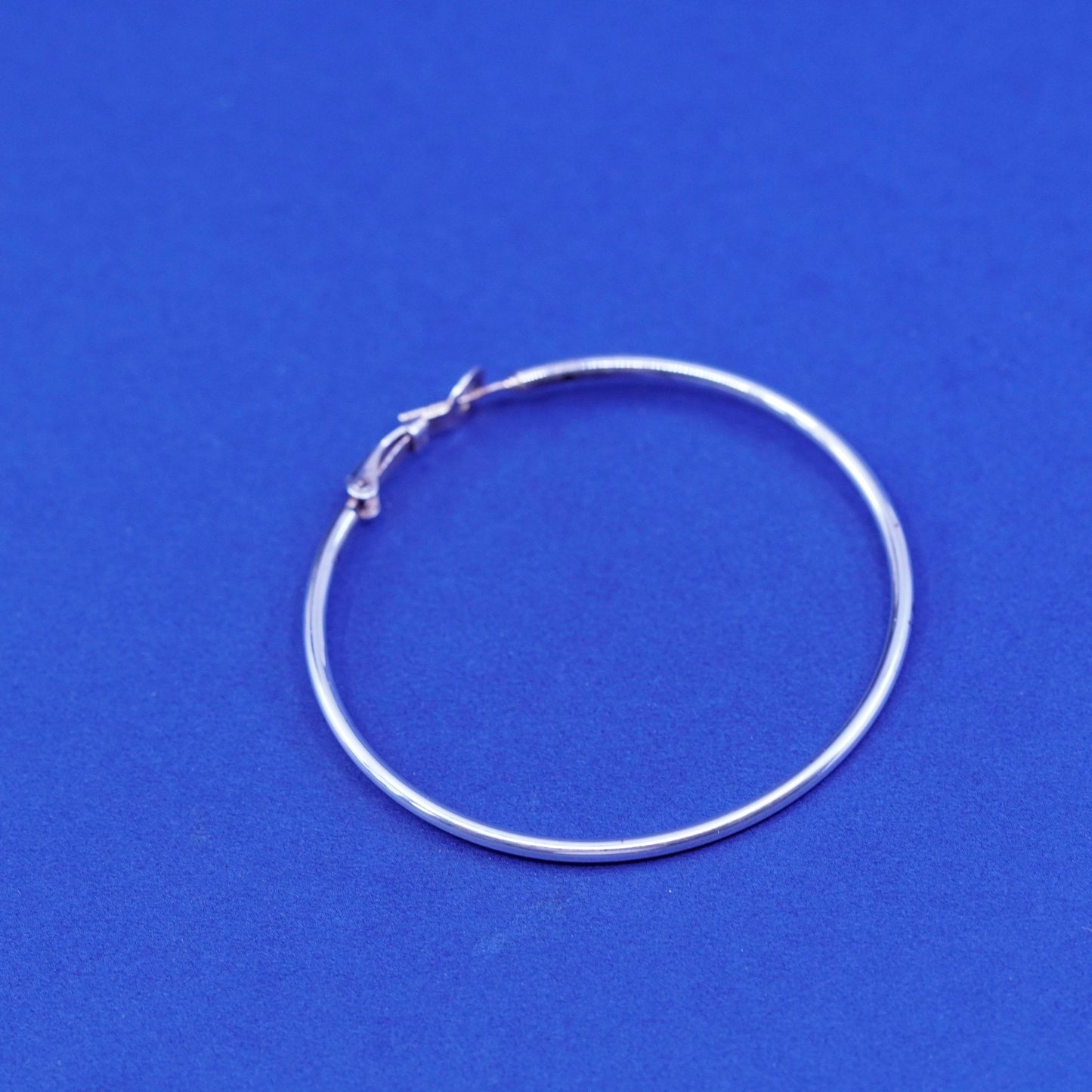 1.75”, vintage Sterling silver handmade earrings, huge 925 hoops, huggie