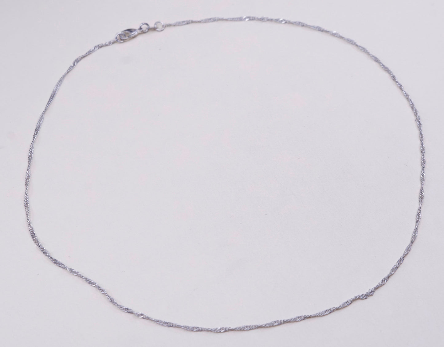 18”, 1.6mm, vtg sterling silver Italy 925 silver twisted curb chain, necklace