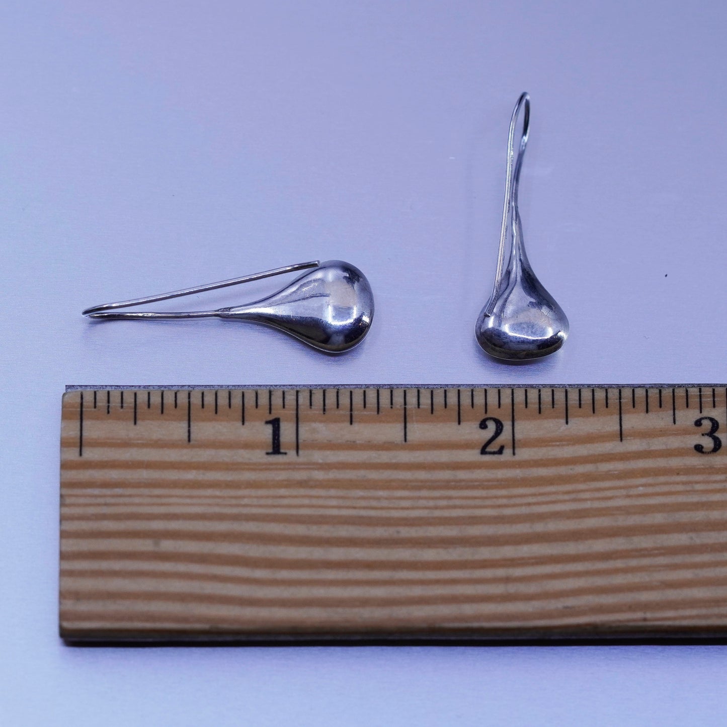 Vintage Mexico Sterling 925 silver handmade teardrop earrings