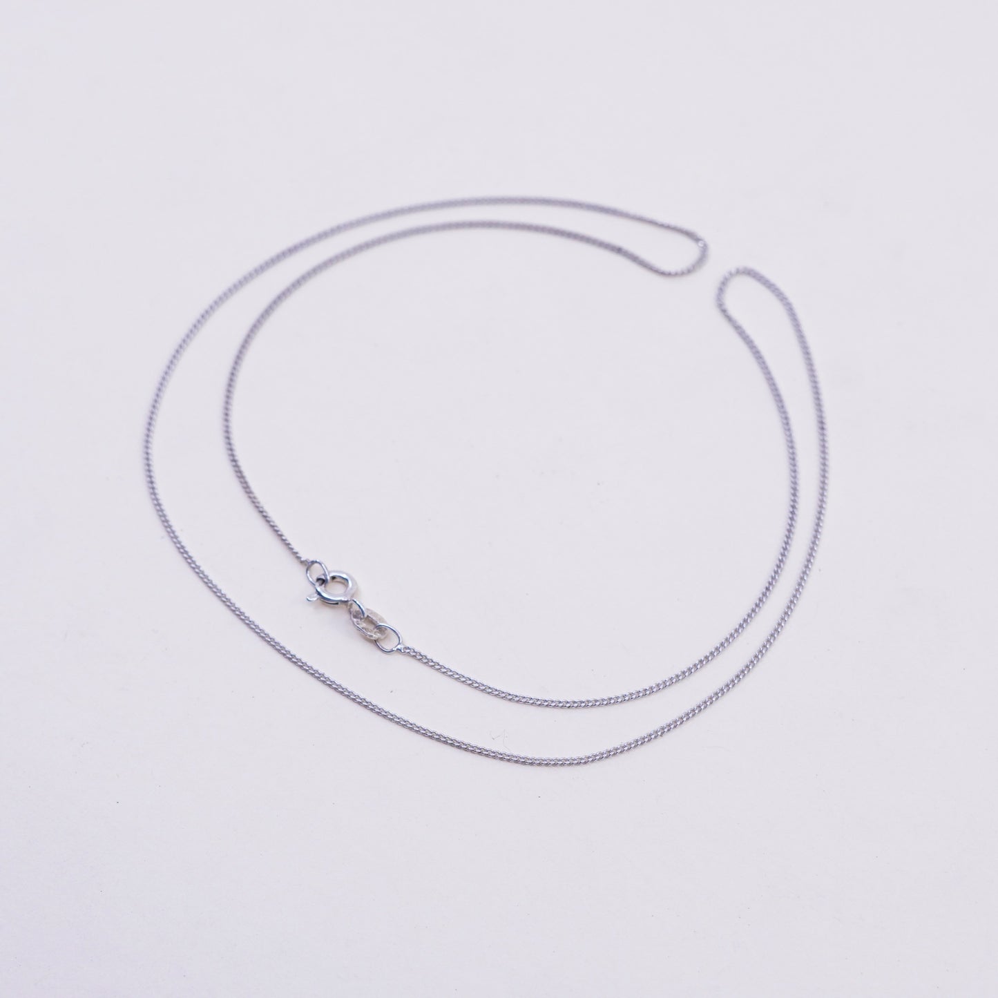 18”, 1mm, italy sterling silver handmade necklace, 925 curb chain