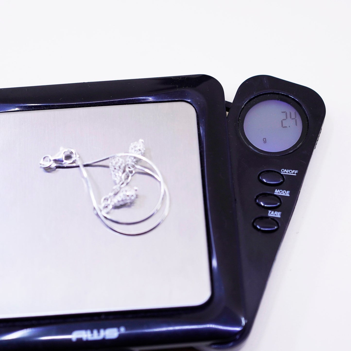 7”, vintage Sterling silver bracelet, 925 snake chain filigree teardrop charm