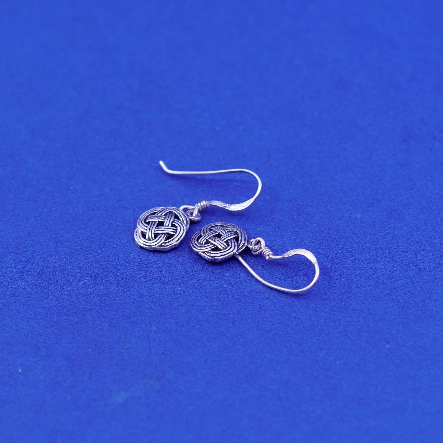 Vintage sterling silver handmade earrings, Irish 925 celtic knots
