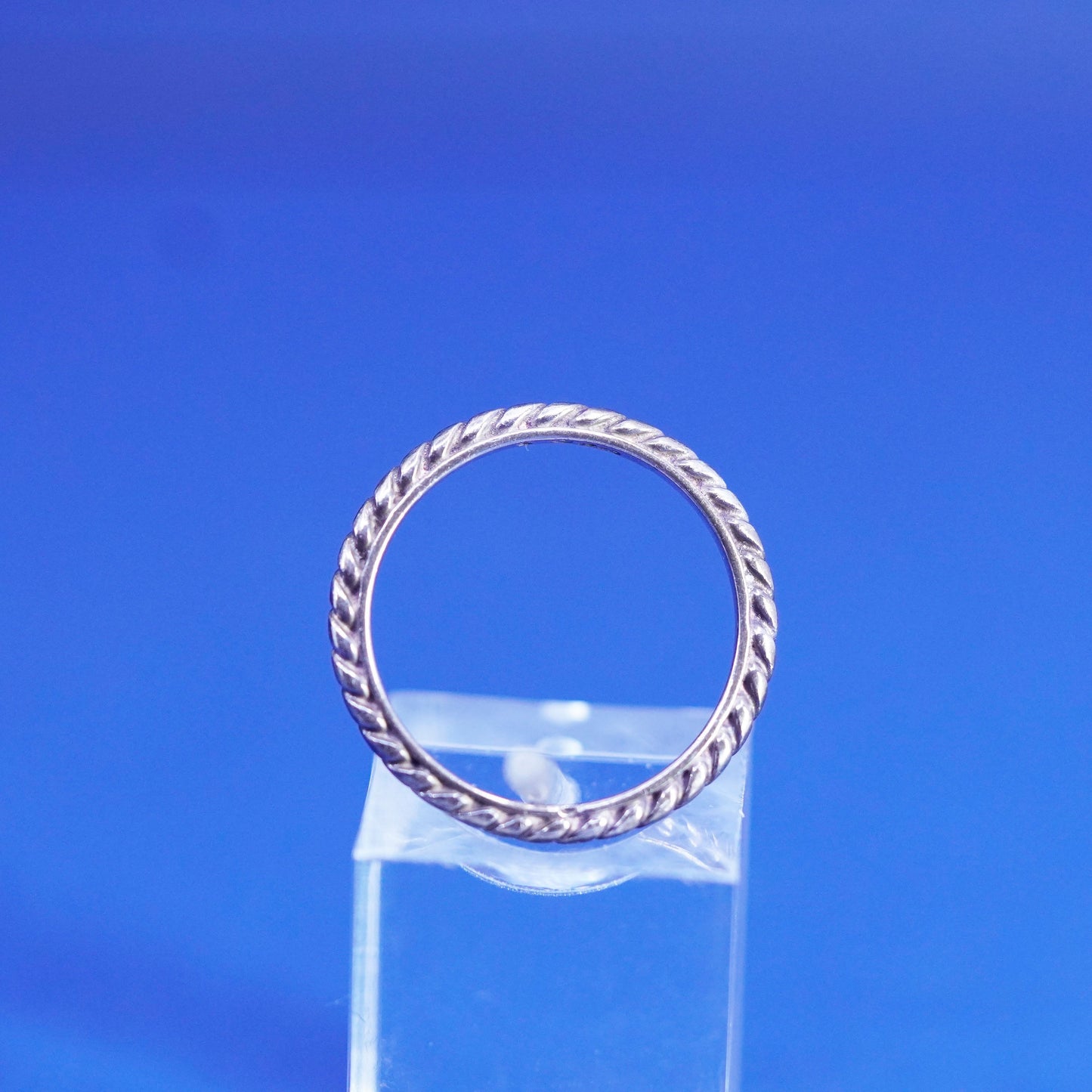 Size 7.25, vintage Sterling silver handmade ring, 925 cable band