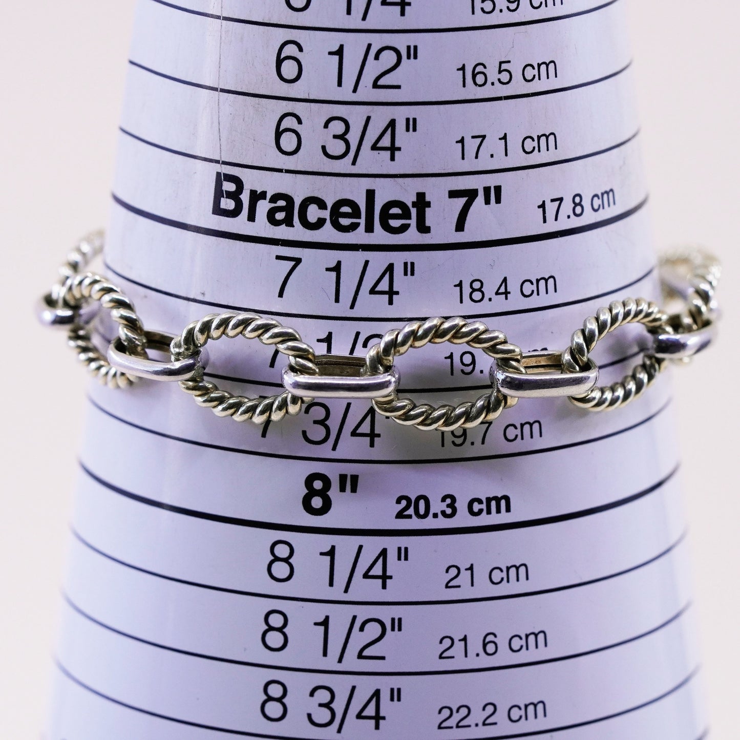 7.5”, Vintage 1/9 14K gold over sterling silver bracelet turkey 925 cable chain