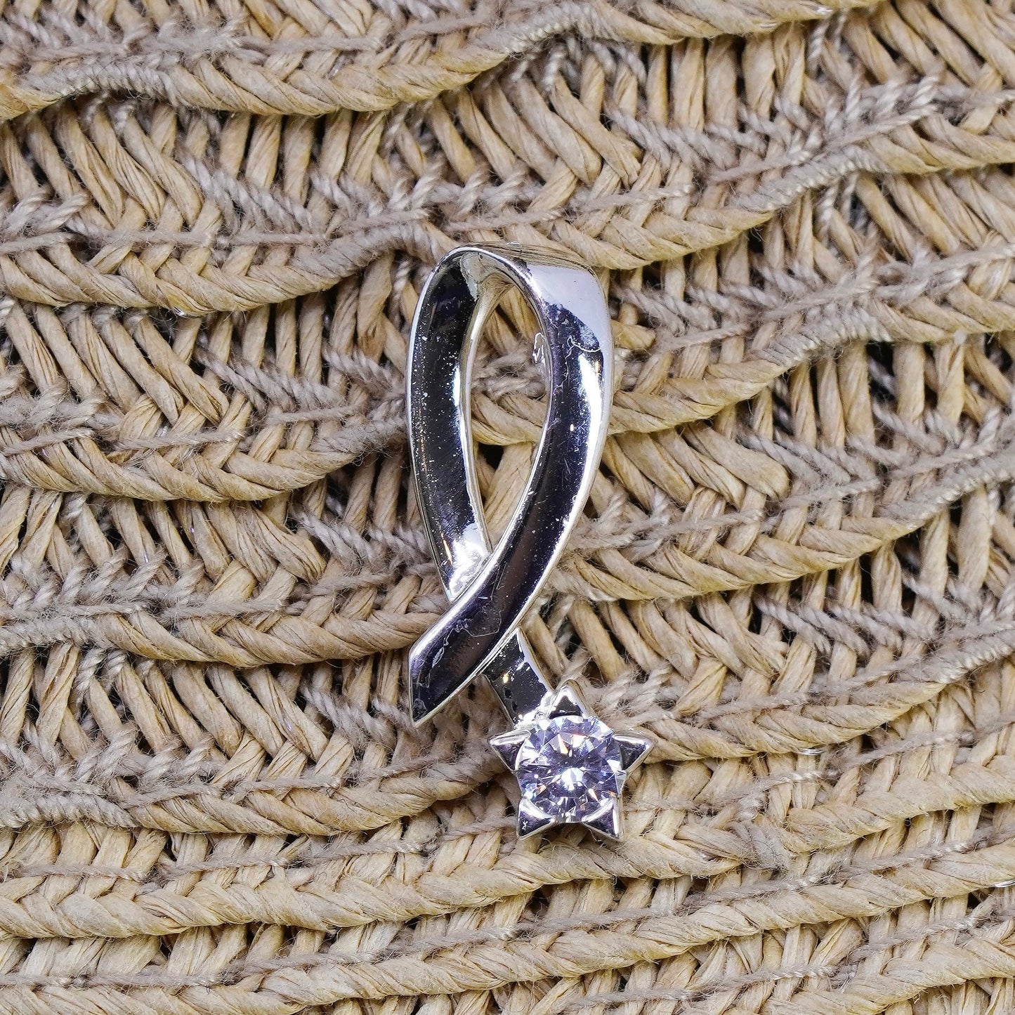 Vintage Sterling 925 silver handmade shooting star pendant cz “dream big”