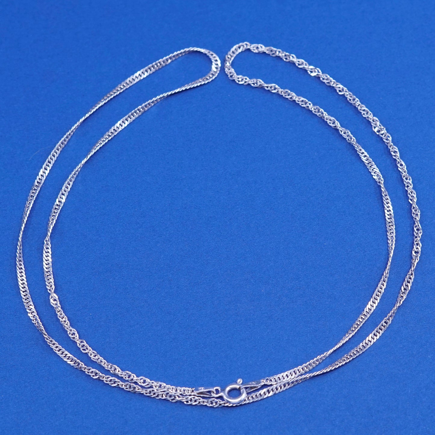 24”, 2mm, Sterling silver handmade necklace, 925 twisted curb link chain