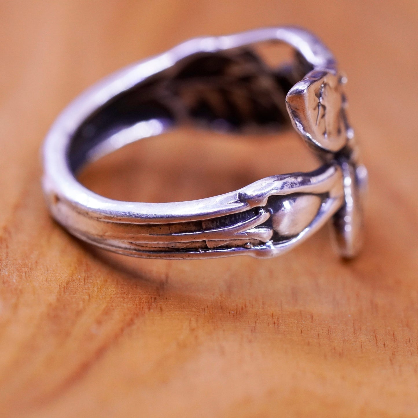 Size adjustable, vintage Sterling silver handmade ring, 925 wrap fairy band