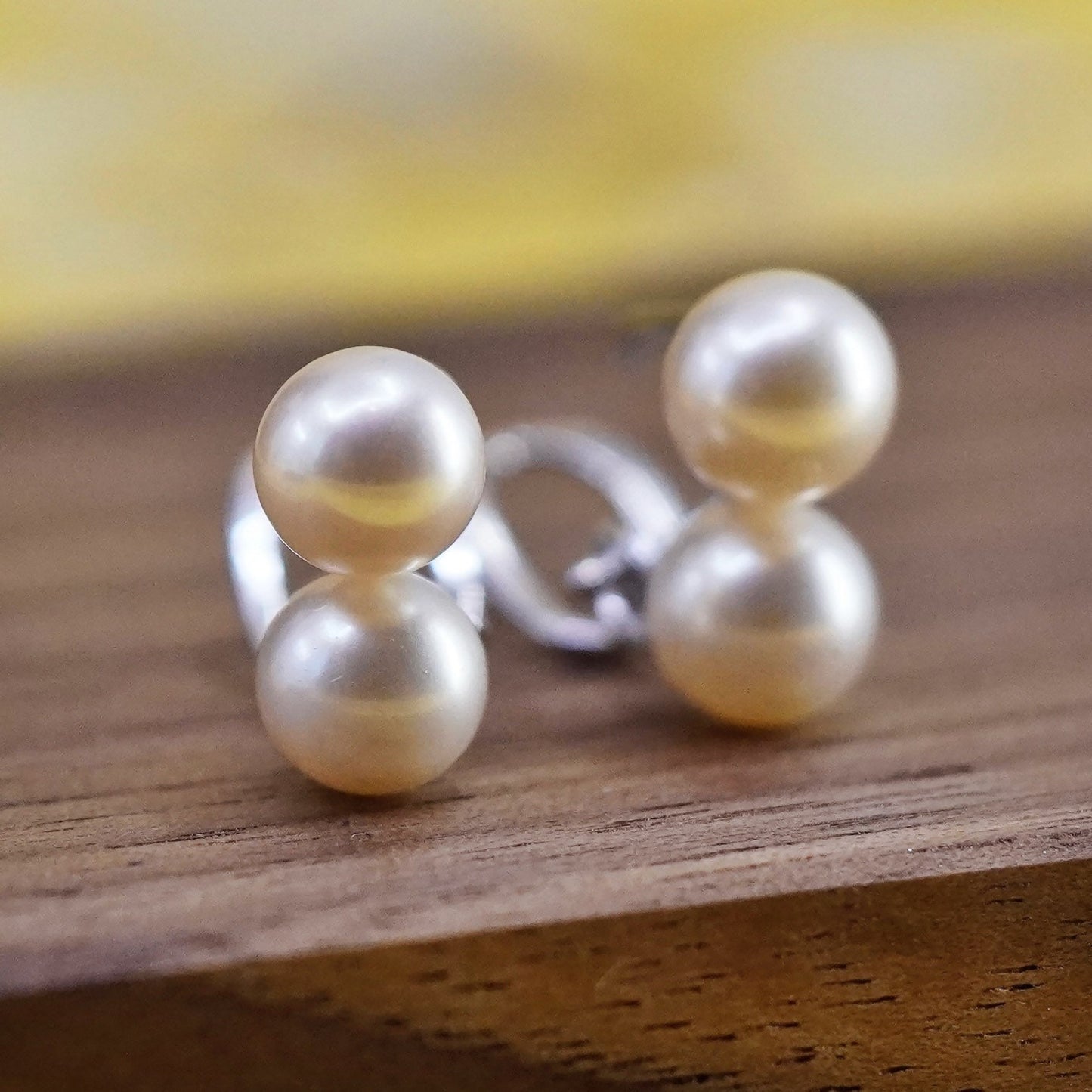 Vintage Sterling silver handmade earrings, 925 studs with pearl