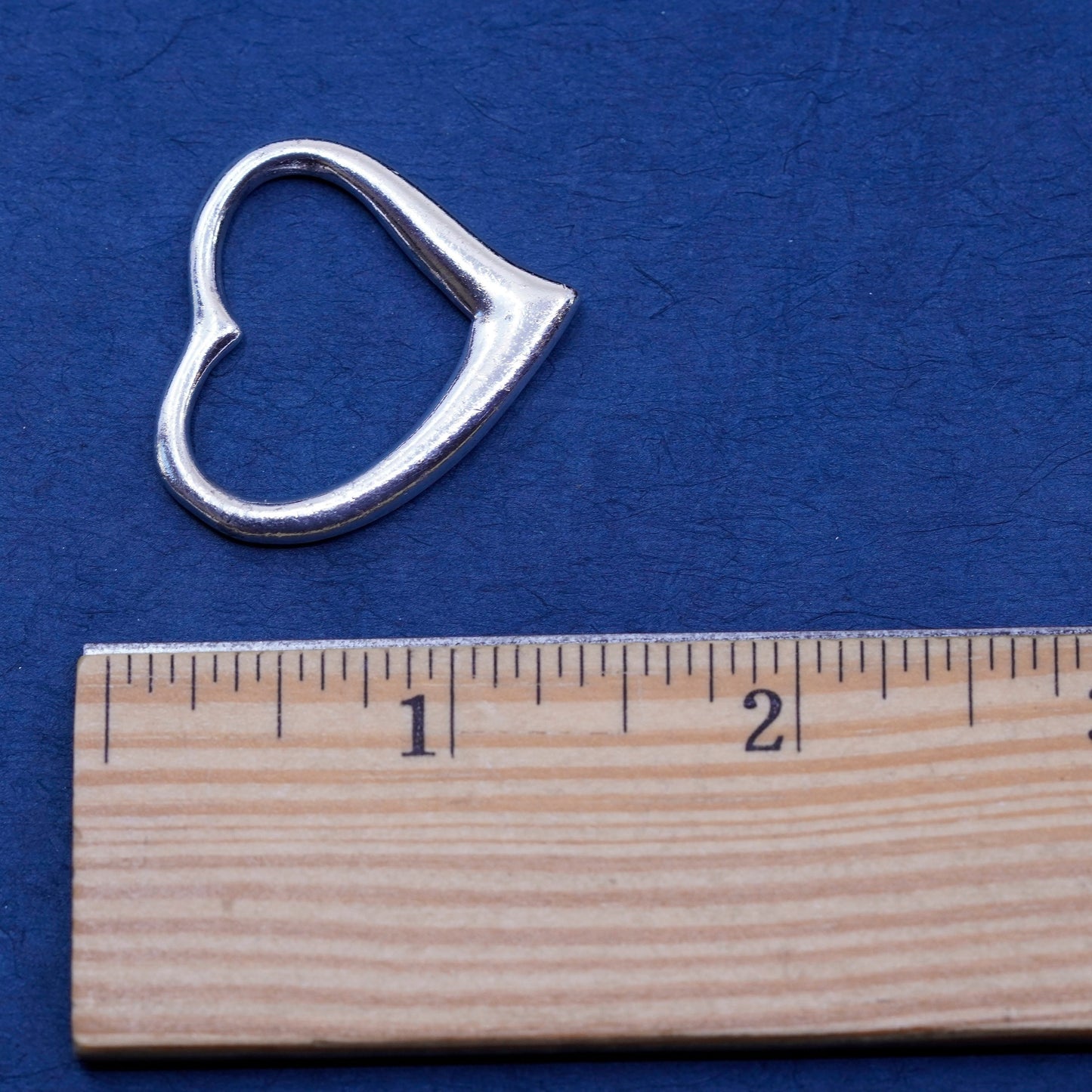 Vintage sterling silver handmade pendant, solid 925 silver heart