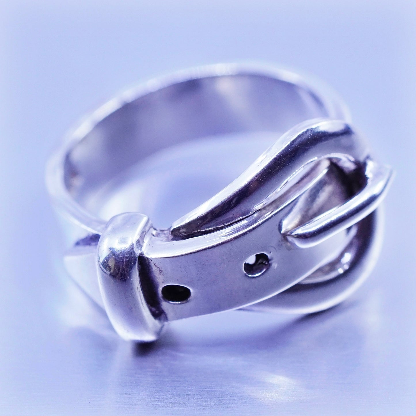 Size 6, vintage Sterling 925 silver handmade ring, belt band