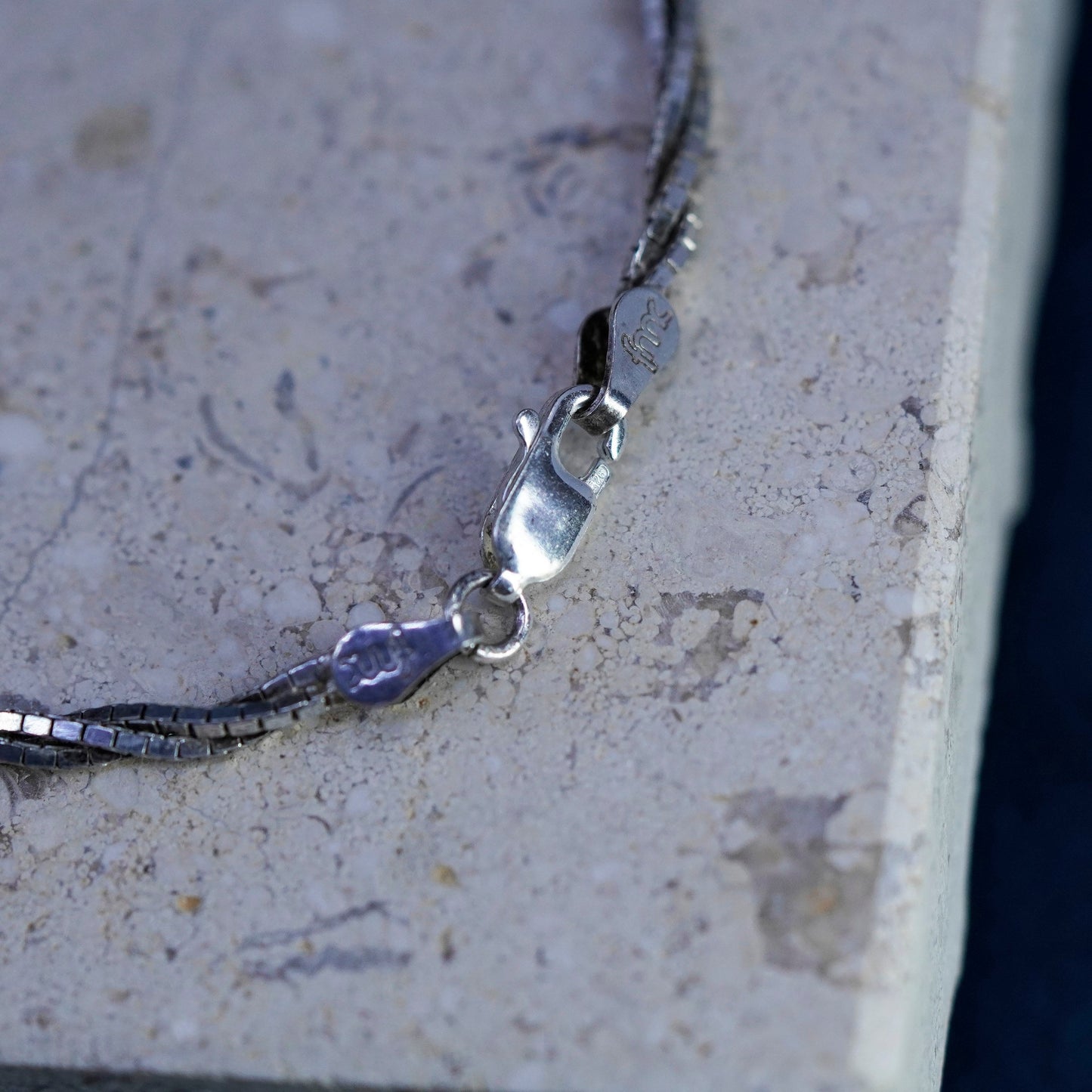 7”, 3mm, vintage Sterling silver handmade bracelet, twisted 925 box chain