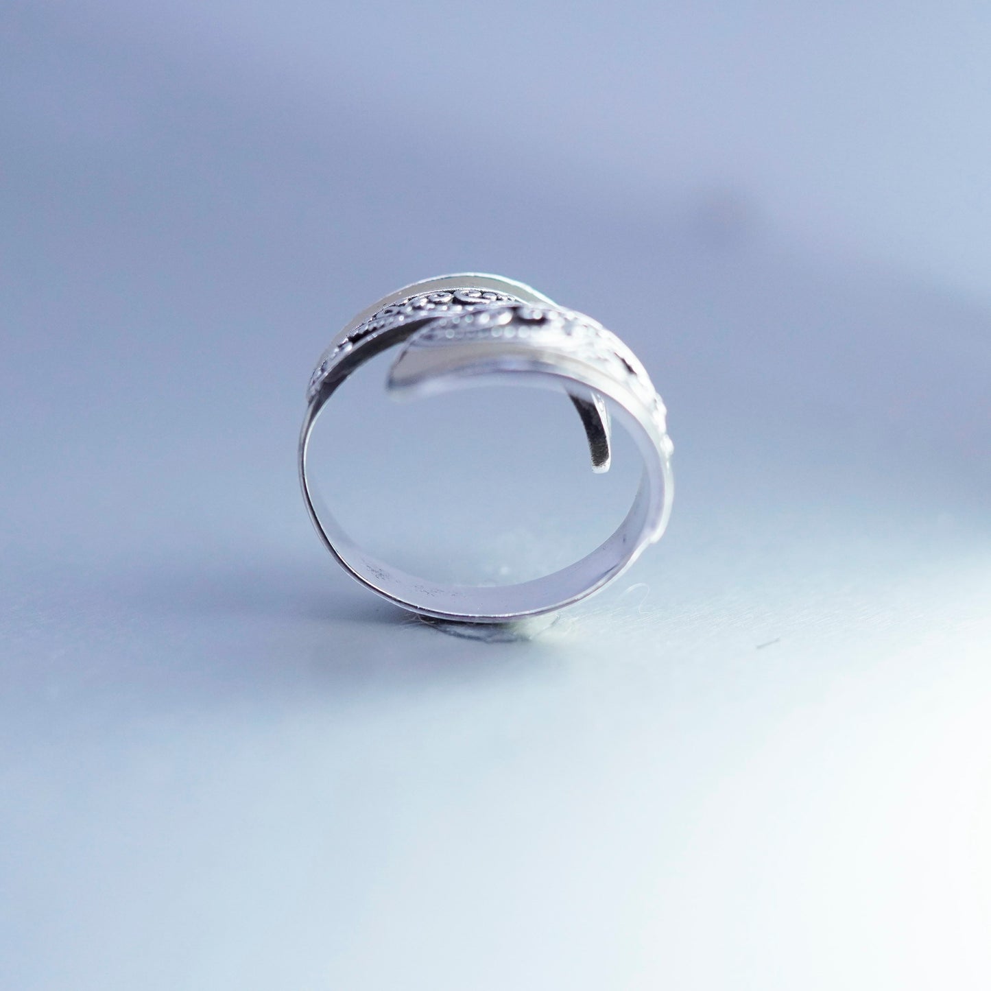 Size adjustable, NF Sterling 925 silver wired beaded ring with 14K gold accent