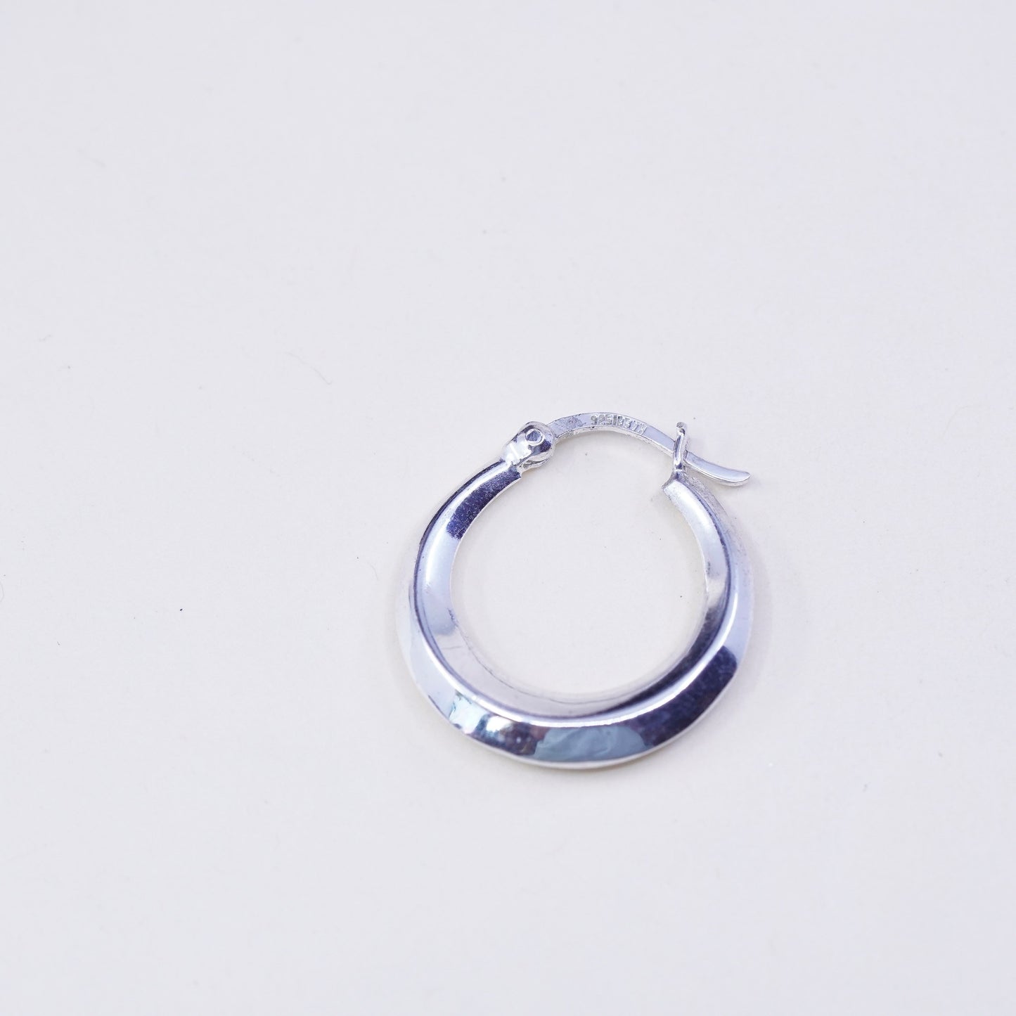 0.75”, sterling 925 silver loop earrings, fashion primitive ribbed hoops