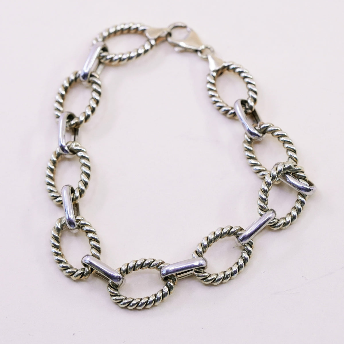 7.5”, Vintage 1/9 14K gold over sterling silver bracelet turkey 925 cable chain