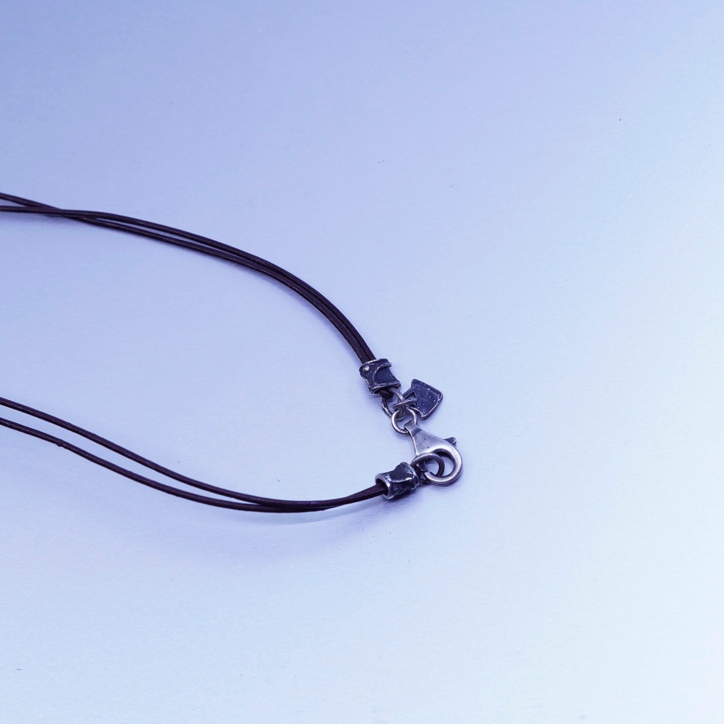 20”, Silpada Teardrop Sterling Silver 925 Pendant Coral Leather Necklace N1950