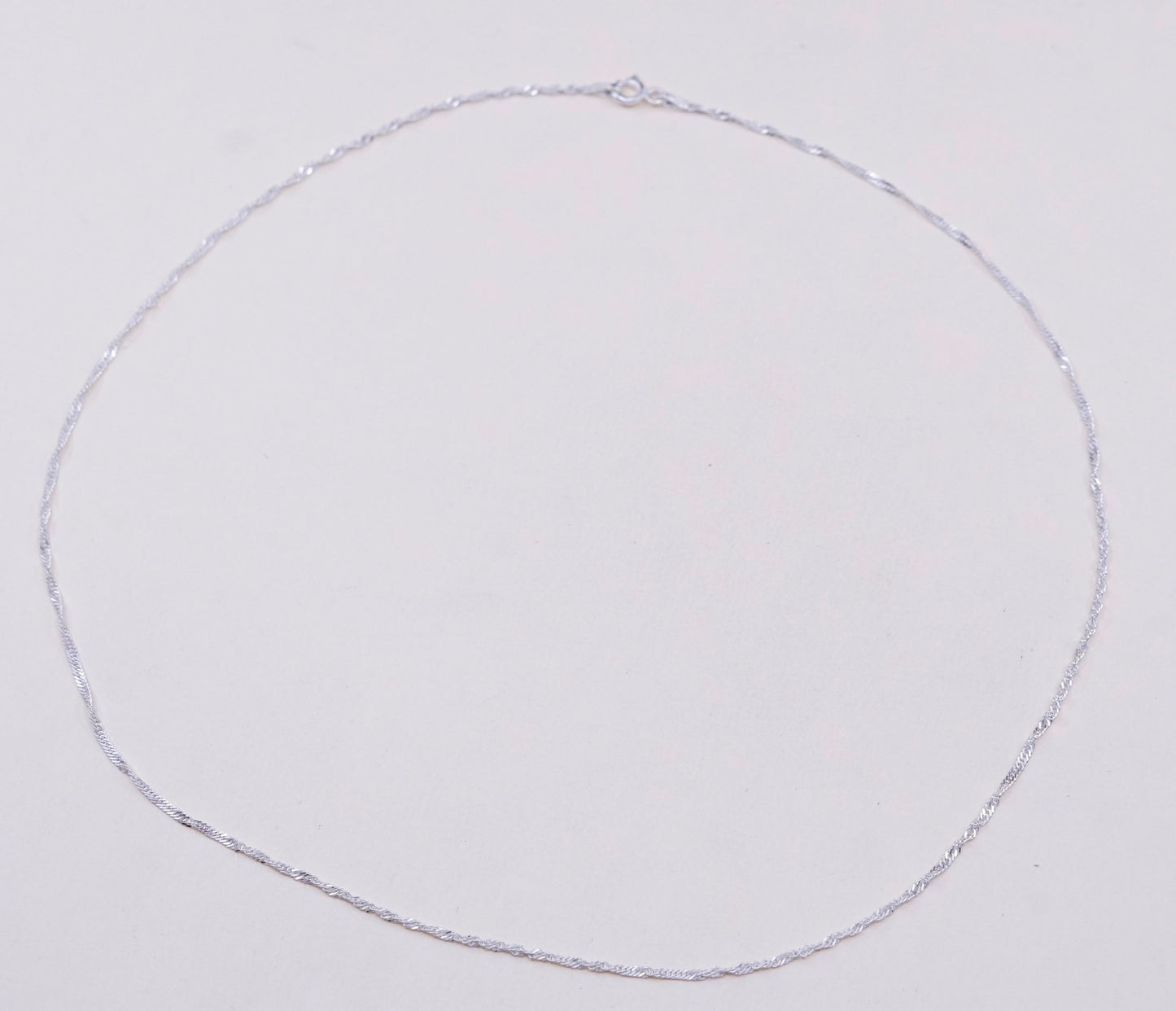 18”, 1.6mm, vtg sterling silver Italy 925 silver twisted curb chain, necklace