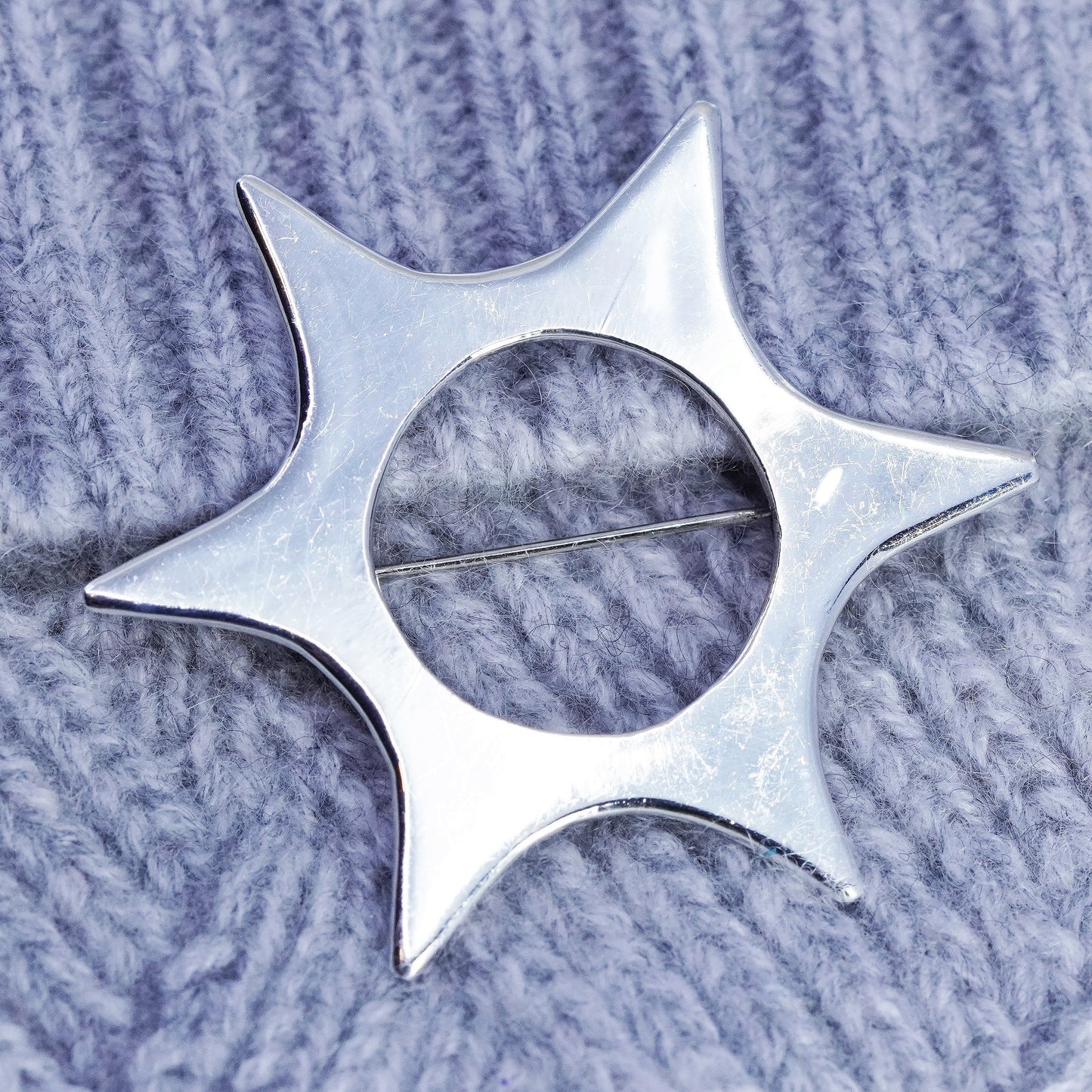 Vintage sterling silver handmade brooch, 925 splash explosion pin