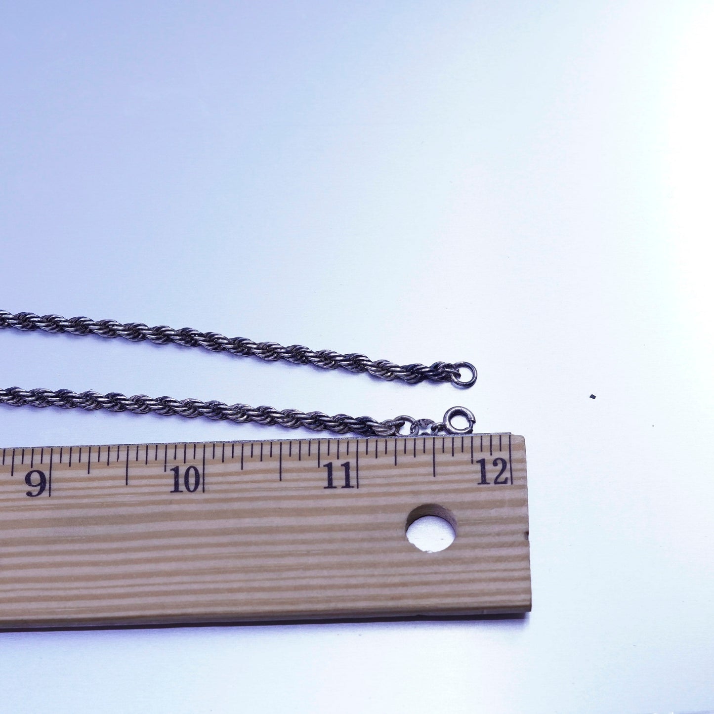 24” 4mm, vintage Italy Sterling 925 silver bold rope chain necklace