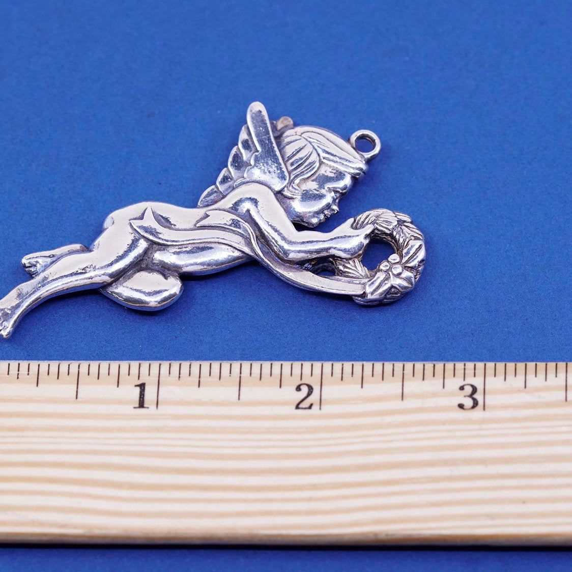 vtg 1985 Gorham Herald handmade Angel Sterling 925 silver Ornament pendant