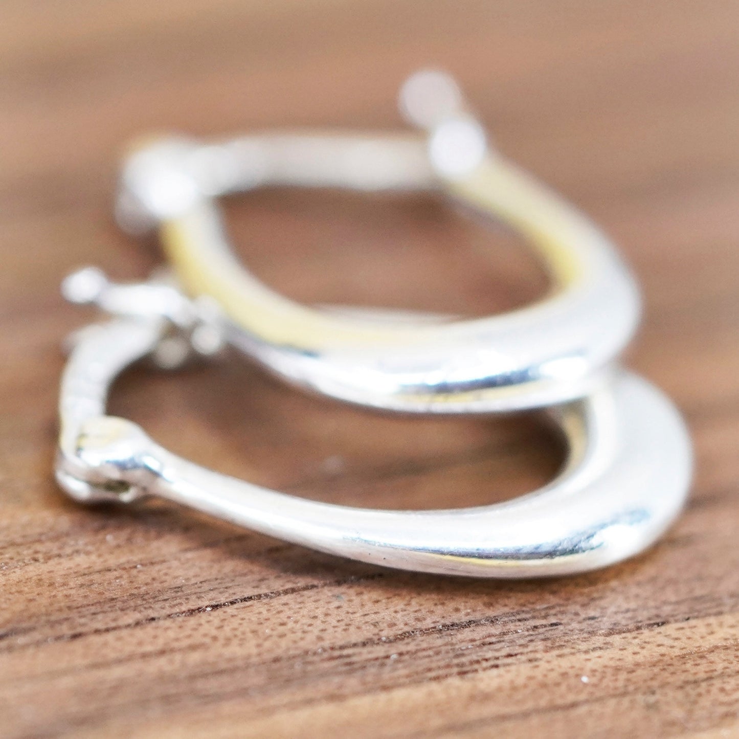 0.75”, vintage Sterling silver handmade earrings, 925 hoops