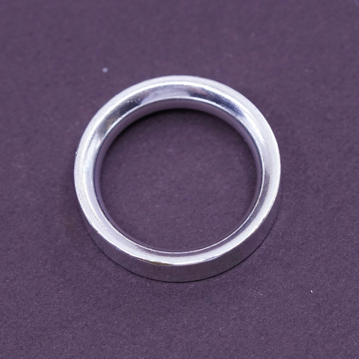 Size 6, vintage sterling 925 silver handmade ring wedding band