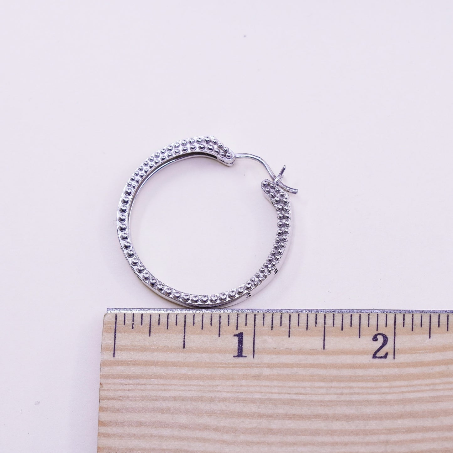 1.25”, sterling silver earrings, 925 silver hoops, Huggie with cluster emerald