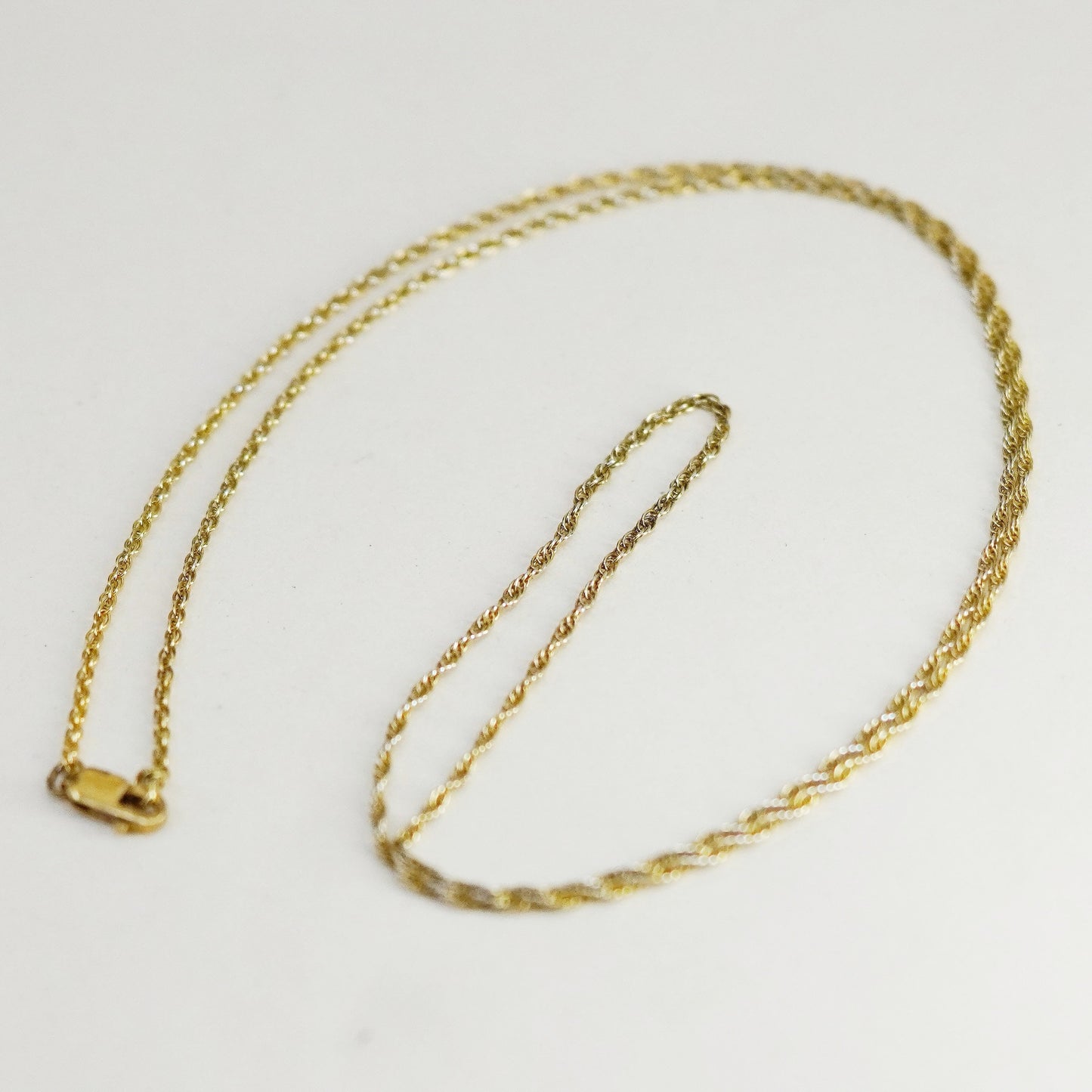 20”, 1mm, Vintage Italy sterling silver chain, 925 Singapore rope necklace