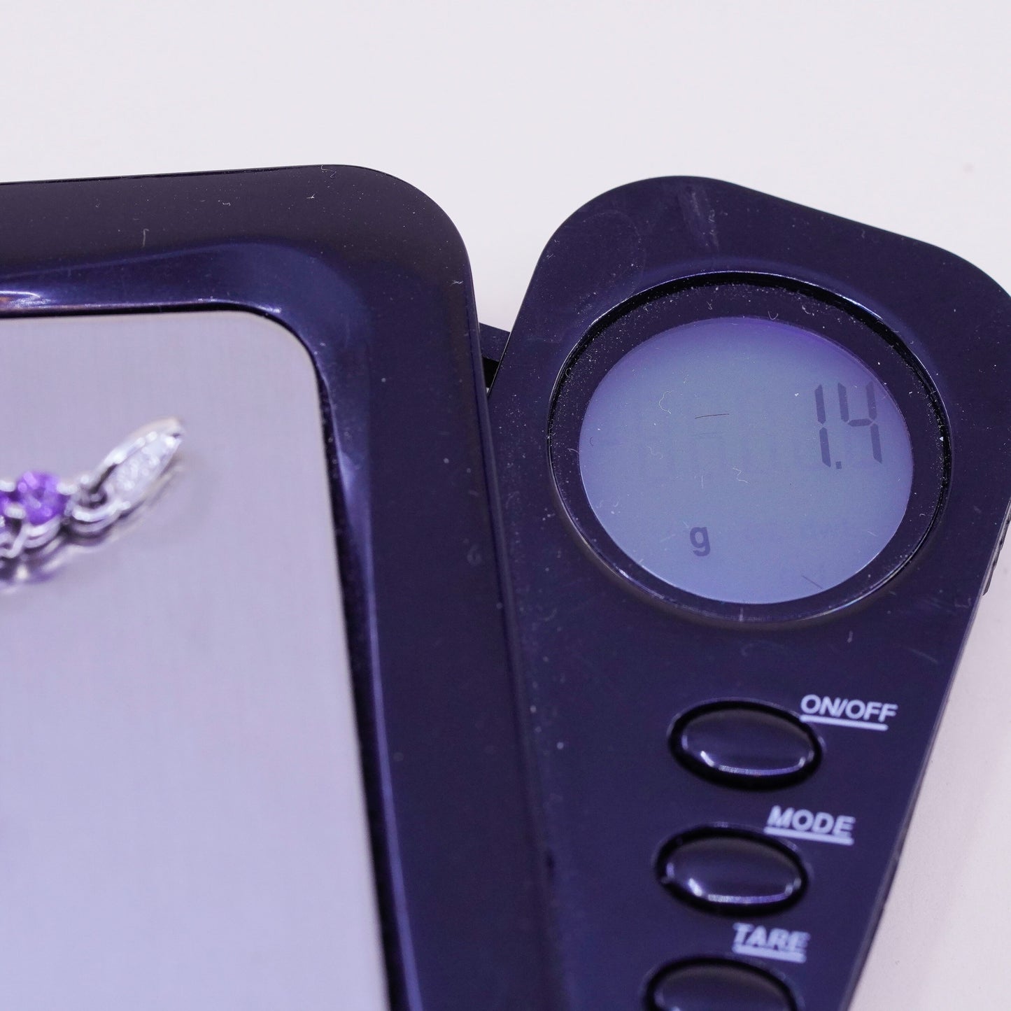 vintage sterling 925 silver pendant with teardrop amethyst