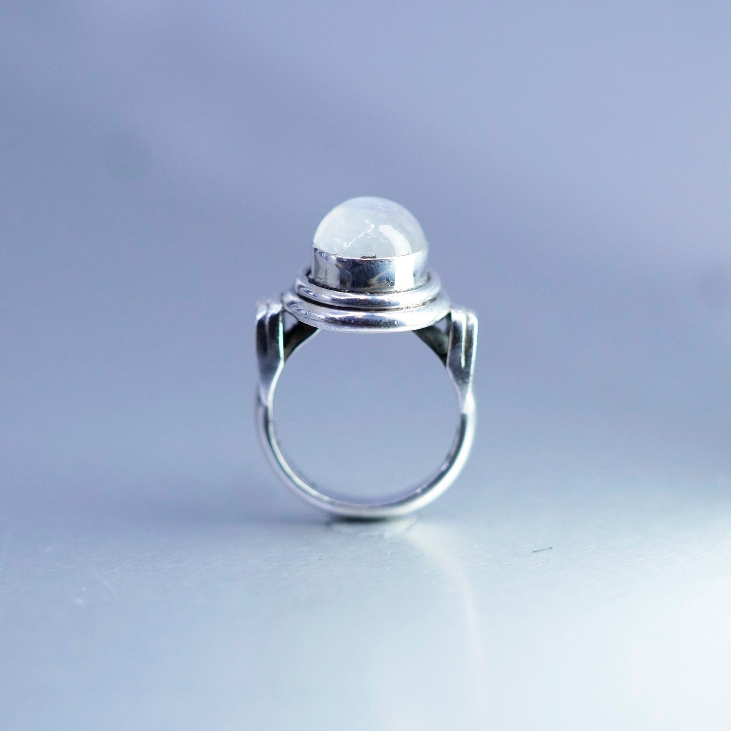 Size 6, vintage Indian Nicky Butler Sterling 925 silver handmade ring moonstone