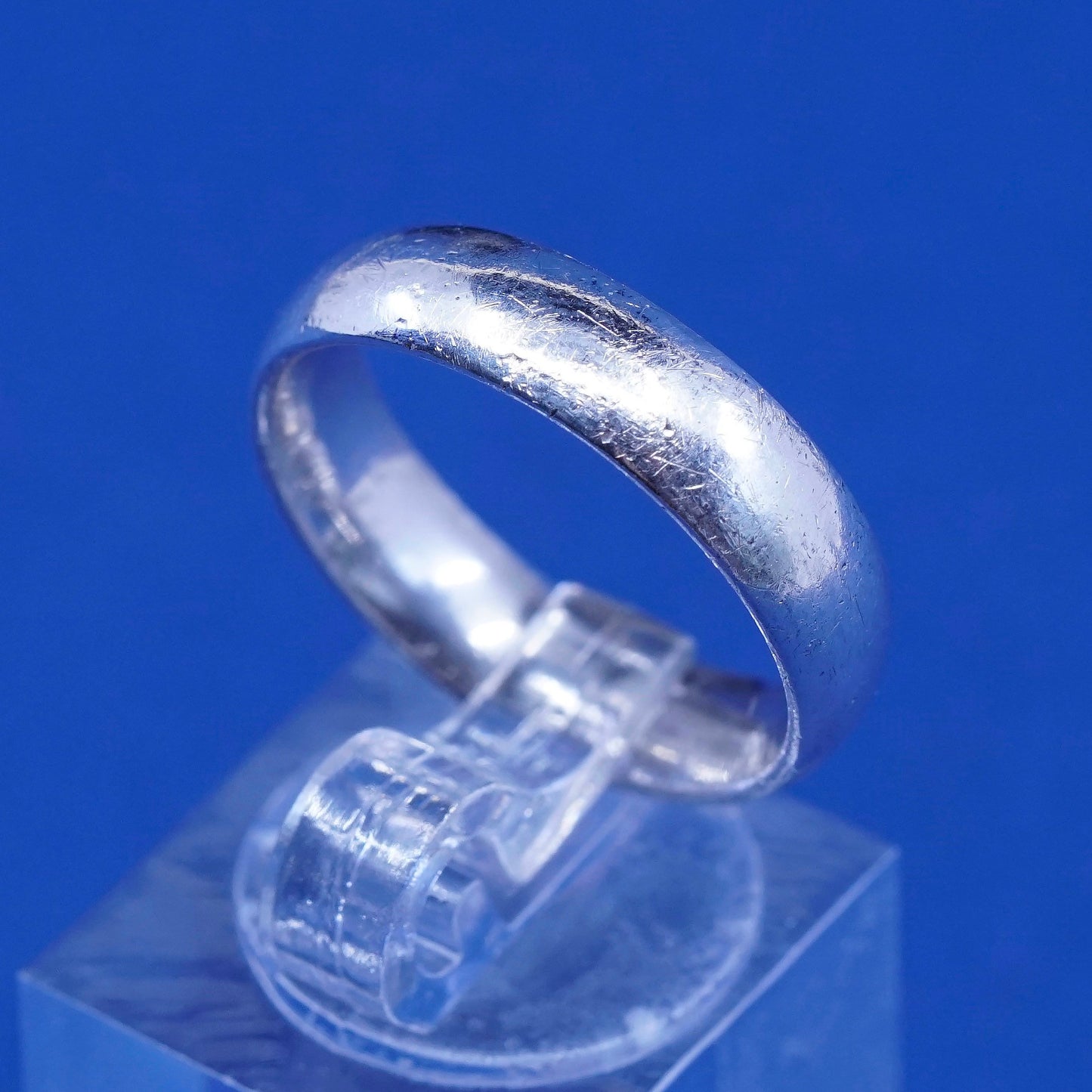 Size 7.75, vintage Sterling silver handmade ring, 925 wedding band