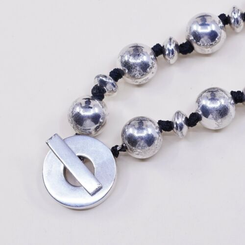 18" 10mm, vintage RAGB Sterling silver handmade necklace, 925 beads chain