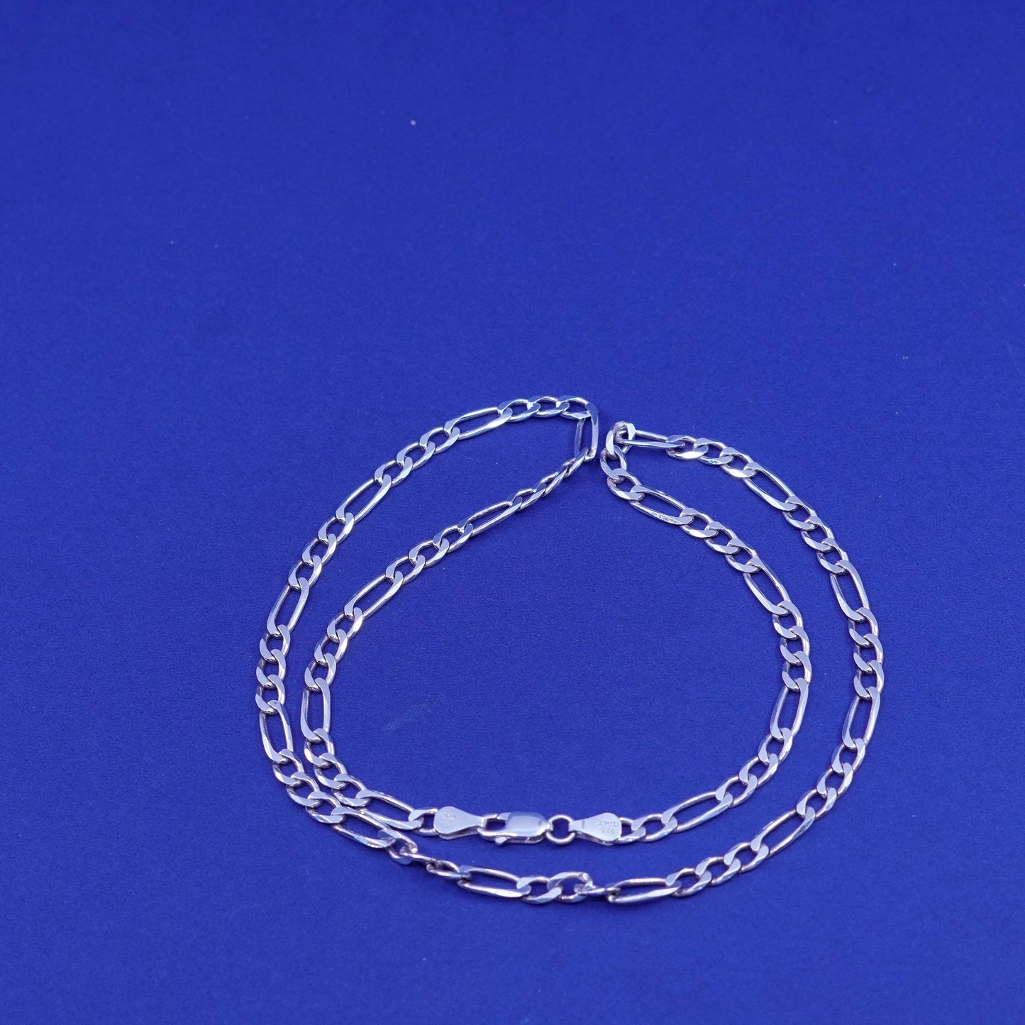 20”, 5mm, vintage IBB Sterling silver handmade necklace, 925 Figaro link chain